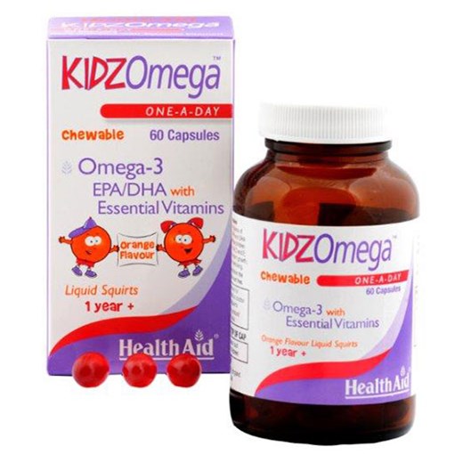 HEALTH AID KIDZ Omega with Vitamins - Chewable - Ωμέγα3 με βιταμίνες για παιδιά (60 ΜΑΣΩΜΕΝΕΣ ΚΑΨΟΥΛΕΣ)