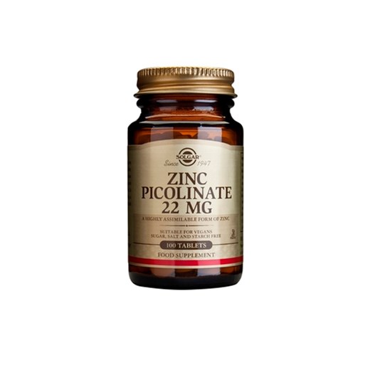 SOLGAR ZINC PICOLINATE 22mg 100 TABS