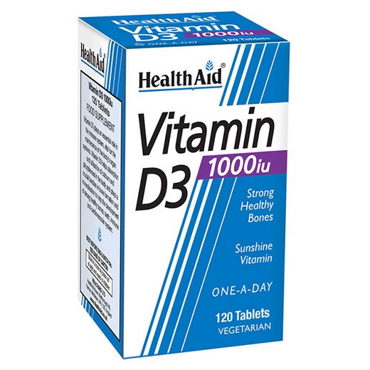 HEALTH AID VITAMIN D3 1000 IU - ΧΟΛΗΚΑΛΣΙΦΕΡΟΛΗ 1000 IU (120 ΤΑΜΠΛΕΤΕΣ)