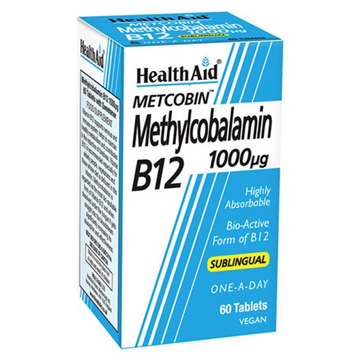 HEALTH AID METCOBIN B12 METHYLCOBALAMIN 1000μg 60 TABLETS VEGAN