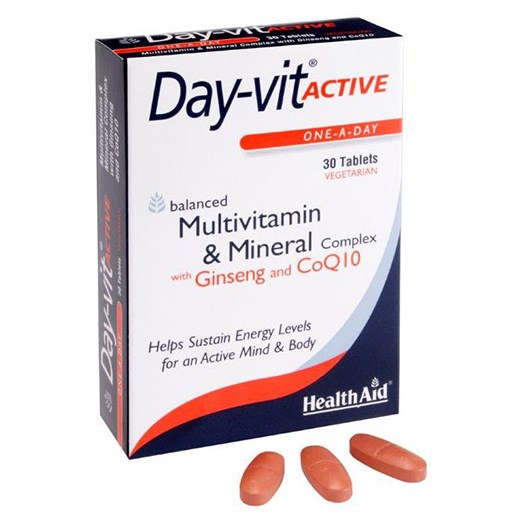HEALTH AID Day-vit ACTIVE - Βιταμίνες & Μέταλλα με Συνένζυμο Q10 & Τζίνσενγκ (30 ΤΑΜΠΛΕΤΕΣ)