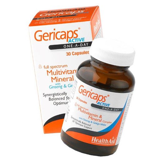 HEALTH AID Gericaps ACTIVE - Πολυβιταμίνες & Μέταλλα με Τζίνσενγκ & Τζίνγκο Μπιλόμπα (30 ΚΑΨΟΥΛΕΣ)