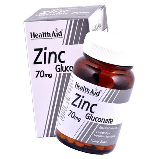 HEALTH AID Zinc Gluconate - Ψευδάργυρος Γλυκονικός 70mg (90 ΤΑΜΠΛΕΤΕΣ)