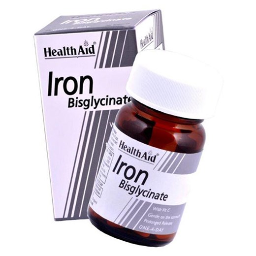 HEALTH AID Iron Bisglycinate with Vitamin C - Σίδηρος Δισγλυκινικός (30 ΤΑΜΠΛΕΤΕΣ)