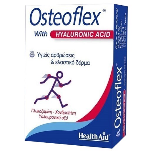 HEALTH AID Osteoflex With Hyaluronic Acid - Γλυκοζαμίνη - Χονδροϊτίνη & Υαλουρονικό οξύ 55mg (60 ΤΑΜΠΛΕΤΕΣ)