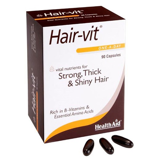 HEALTH AID Hair-Vit 90 - Συνδυασμός βιταμινών, μετάλλων & ιχνοστοιχείων (90 ΚΑΨΟΥΛΕΣ)
