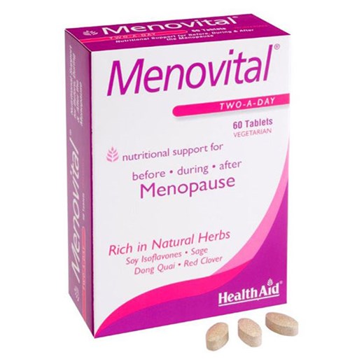 HEALTH AID Menovital - Φυτικός συνδυασμός για την εμμηνόπαυση (60 ΤΑΜΠΛΕΤΕΣ)