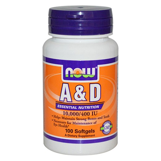 NOW FOODS BITAMINH A & D - 10000 IU A / 400 IU D3 (100 ΜΑΛΑΚΕΣ ΚΑΨΟΥΛΕΣ)