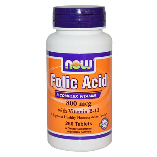 NOW FOODS FOLIC ACID 800mcg & B12 25mcg (250 ΤΑΜΠΛΕΤΕΣ)