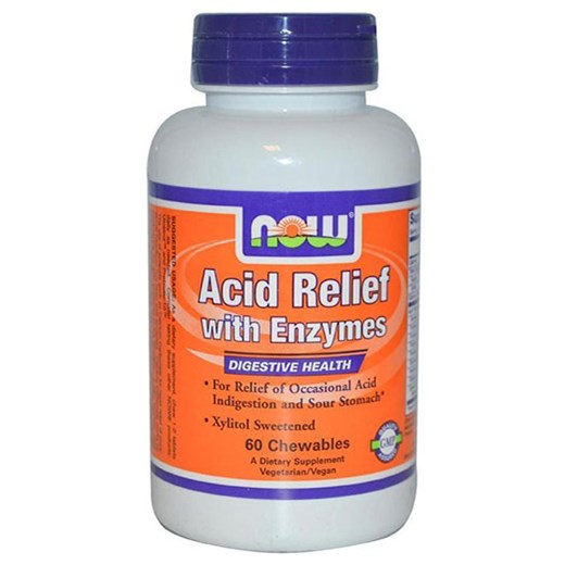 NOW FOODS ACID RELIEF with ENZYMES (XYLITOL SWEETENED) (60 ΜΑΣΩΜΕΝΑ ΔΙΣΚΙΑ)