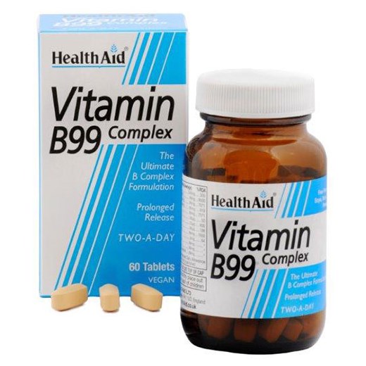 HEALTH AID Vitamin B99 Complex - Ενισχυμένος συνδυασμός Βιταμινών του Συμπλέγματος Β (60 ΤΑΜΠΛΕΤΕΣ)