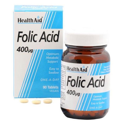 HEALTH AID Folic Acid - Φολικό Οξύ 400μg (90 ΤΑΜΠΛΕΤΕΣ)